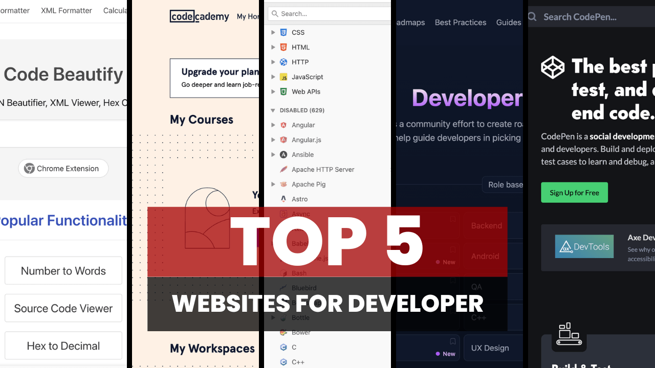 Top 5 websites for developers